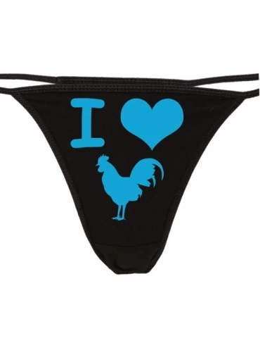 Panties I Love Cock Thong Panties - I Heart Cock Underwear - for Hot Wife - Rooster pic - The Panty Game Gift - Sky Blue - CK...