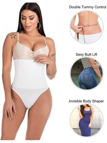 Shapewear Body Shaper Waist Trainer Tummy Control Panty - Butt Lifter Panties - Shapewear for Women - White (Thong Panty) - C...