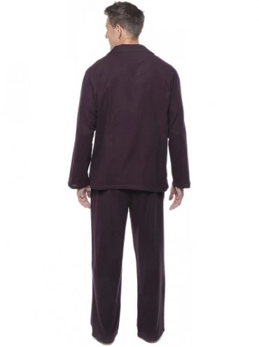 Sleep Sets Twin Boat Mens Pajamas Set - 100% Cotton Flannel Pajamas for Men - Herringbone Fig/Black - CQ12IO6KW29 $32.83