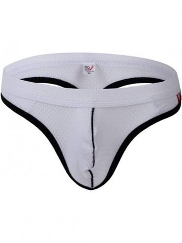 Briefs Mens Stripe Soft Briefs Underpants Knickers Shorts Sexy Underwear - White - CE18RXOQ25Y $25.04