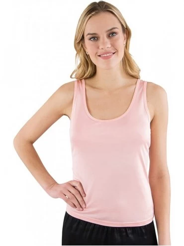 Sets Womens Comfy Silk Tank Top - Pink - C918L5UAQGH $22.48