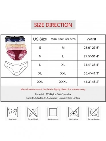 Panties 6 Pack Women's Lace Underwear Bikini Panties Seamless Soft Briefs Underpants Lace Hipster for Women - Zc 6 Pack C Pin...