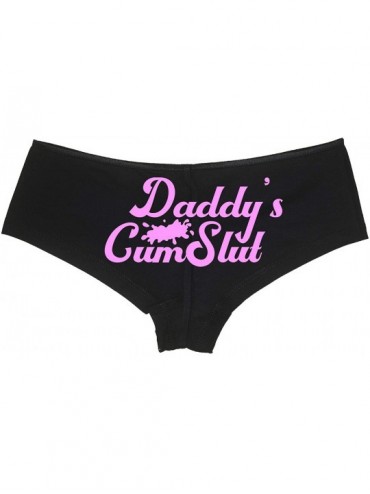 Panties Daddys Little Cumslut Submissive Oral Slut Black Boyshort DDLG - Bubblegum - CV18NUTN3T9 $32.40