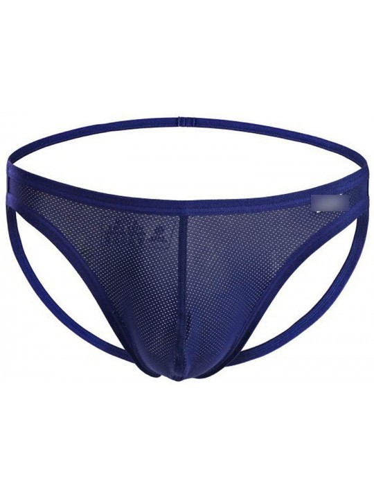 G-Strings & Thongs Jockstrap Tangas Briefs Cueca Male Panties Mens Thongs Pouch Underwear Jocks Mesh Breathable - Sapphire - ...