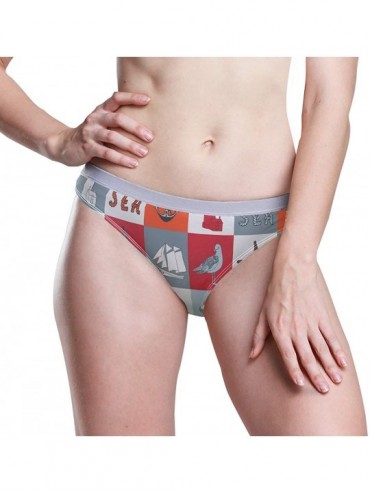 Panties Leopard Skin Blue Texture Women's Underwear Polyester Bikini Panty - Marine Background - CH18S80CM7H $47.16