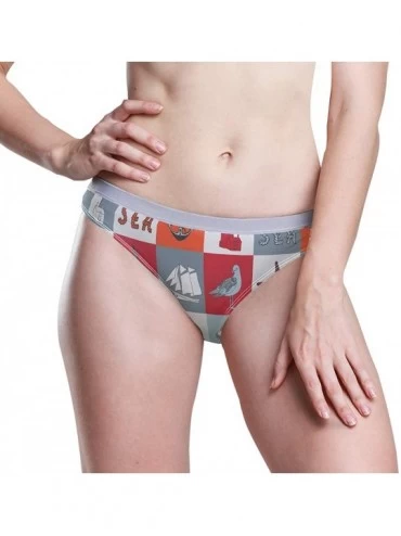Panties Leopard Skin Blue Texture Women's Underwear Polyester Bikini Panty - Marine Background - CH18S80CM7H $40.19