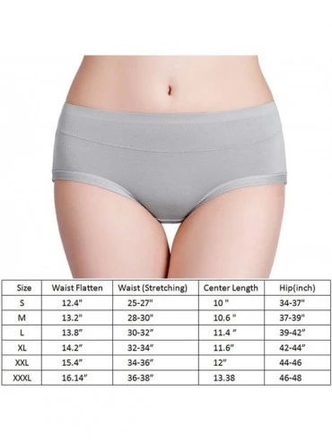 Panties Women's Underwear Cotton Panties Briefs Hipster Mid Rise Soft Stretch Panty Assorted Colors 3/6 Pack Size S -4XL - Gr...