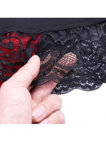 G-Strings & Thongs Erotic Underwear Men's Underwear Elastic Bag Lace Erotic Thong Bikini Gay Panty - Red - C719DC7R5LS $34.93