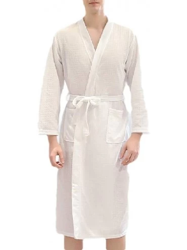 Robes Women Cardigan Sleepwear Pockets Kimono Solid Color Nightwear Cotton Robe - 5 - CW19CRTG2L6 $44.87