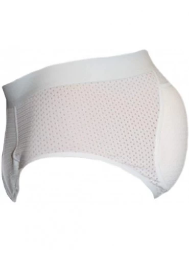 Briefs Briefs Men's Padded Enhancing Breathable Mesh Underwear - White - CQ187UOESMC $51.49