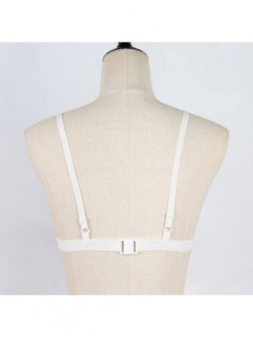 Bras Women Plus Size Vest Crop Bra Lingerie Sexy Lingerie Temptation Underwear - D White - CK18RO4UQXO $34.74