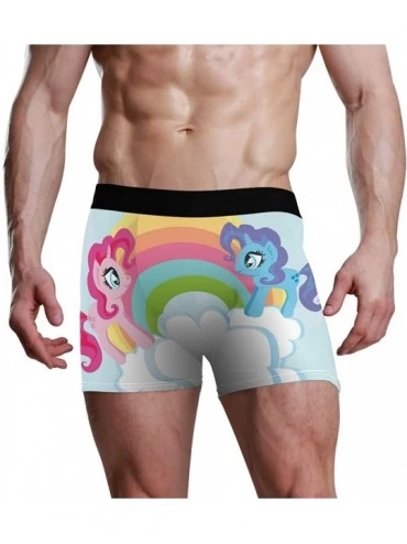 Boxer Briefs Unicorns Men's Underwear Men Boxer Briefs Comfort Soft Boxer Briefs - Unicorns and Rainbow - CM18L946IDX $14.98