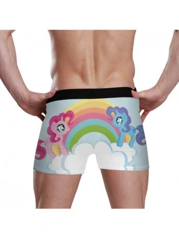 Boxer Briefs Unicorns Men's Underwear Men Boxer Briefs Comfort Soft Boxer Briefs - Unicorns and Rainbow - CM18L946IDX $14.98