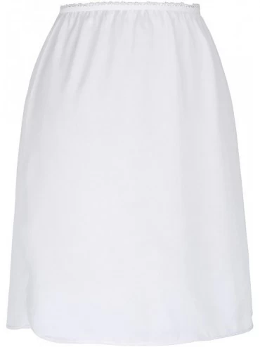Slips Women's 18" Satin Half Slip Anti-Static Silky Short Underskirt KK26 - White - C3184XWZ4MA $13.31