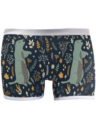 Panties Women's Soft Boy Short Neon Splatter Boxer Brief Panties - Cute Marmot and Floral - CG18T74RDA2 $33.69