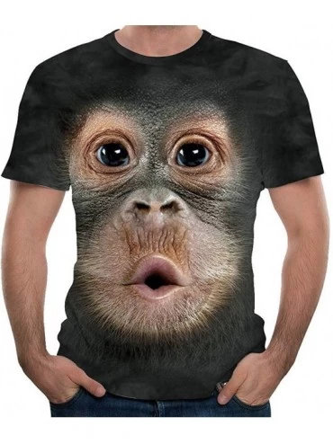 Trunks New Men Spring Summer 3D Orangutan Print O-Neck Short Sleeve T Shirt Tops Blouse-Short-Sleeved Men's T-Shirt Summer - ...