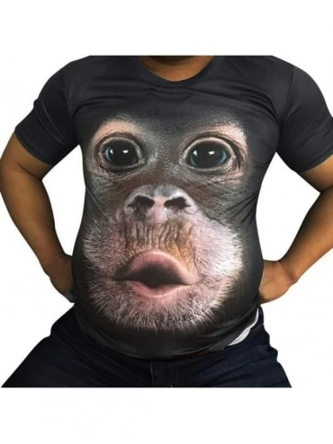 Trunks New Men Spring Summer 3D Orangutan Print O-Neck Short Sleeve T Shirt Tops Blouse-Short-Sleeved Men's T-Shirt Summer - ...