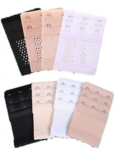 Accessories Women's 3Hook Bra Extender-Elastic Stretchy Bra Extension-8 Packs (Black White Beige-Skin Color) Black-white-apri...