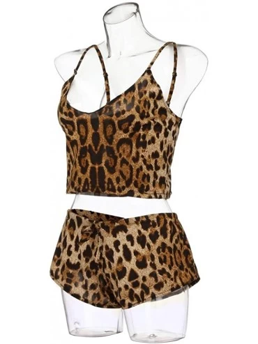 Baby Dolls & Chemises Women's Sexy Lingerie Set Sleepwear-Laides Plus Size Babydoll Short Set Leopard Printing Nightgown - Br...
