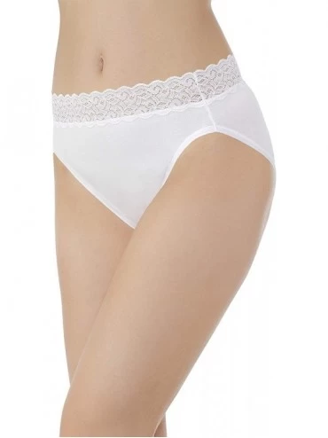 Panties Women's Flattering Lace Panties with Stretch - Hi Cut - Cotton - White - CJ1880KNWE6 $19.26