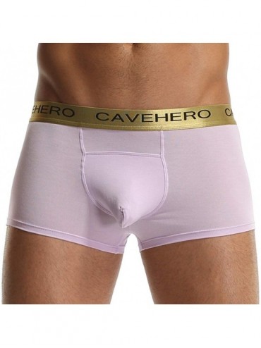 Boxer Briefs Micro Modal Mens Trunk Underwear with Bulge Pouch Mens Boxer Briefs Hip Briefs - Purple - CA18XWKHOMZ $18.35
