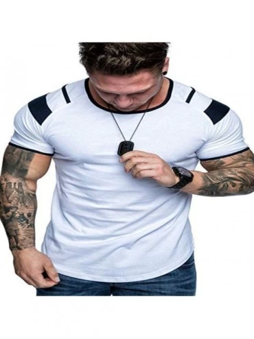 Thermal Underwear Casual Fashion Men's Light Version T-Shirt Spring Round Neck Cotton Sports Short Sleeves - White - CU19DT7X...