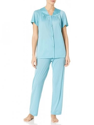 Sets Women's Coloratura Sleepwear Short Sleeve Pajama Set 90107 - Ocean Haze - CW18Y6HA73G $51.95