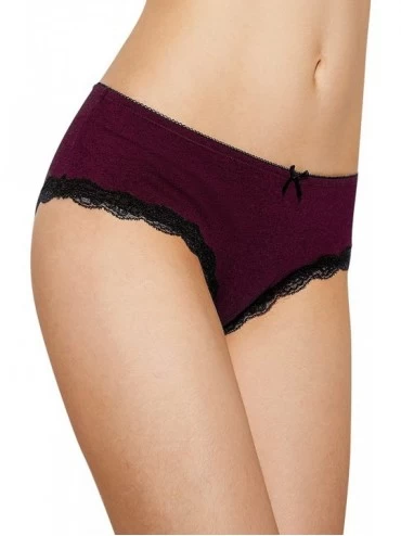 Panties Women's Panties Cotton Underwear Lace Trim Bikini Briefs Pack of 4 - Dark Pack of 4 - C418G3WSO64 $15.66