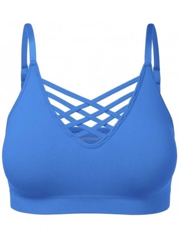 Bras Women's Workout Seamless Strappy Bralette Exercise Adjustable Straps Tops - 102-blue Mist - CM18RHK6M58 $22.24
