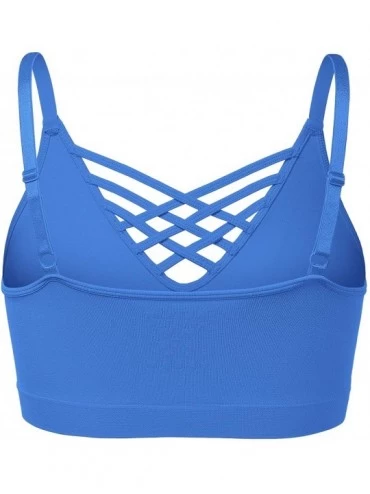 Bras Women's Workout Seamless Strappy Bralette Exercise Adjustable Straps Tops - 102-blue Mist - CM18RHK6M58 $8.78