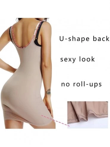 Slips Shapewear Dress Slips for Woman Full Slips for Under Dresses Body Shaper Slip Control Slip Shapewear - Beige - CR18M4NC...