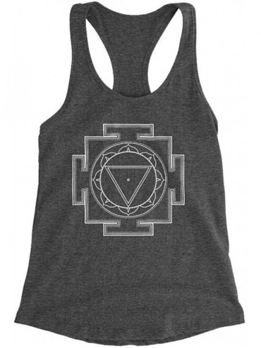 Camisoles & Tanks Tara Yantra The Way of Compassion Triblend Racerback Tank Top - Charcoal Grey - CO1993N0H0S $53.78