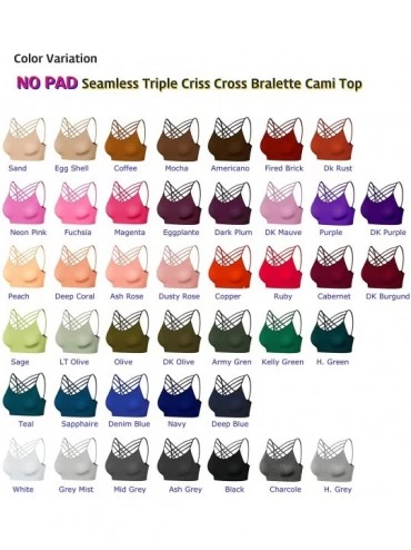 Bras Womens Comfort Cami Crop Top Seamless Crisscross Front Strappy NO PDDED Bralette Sports Bra Top (S~3XL) - Nt58-dark Mauv...