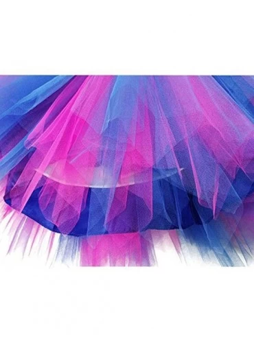 Baby Dolls & Chemises Women's Short Vintage Petticoat Skirt Ballet Bubble Tutu Multi-Colored - Z-black-red - CA12ELHF6P3 $14.76