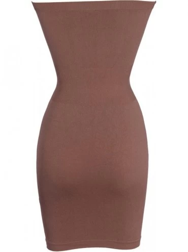 Shapewear Seamless Smoother Tube Slip Dress - Mocha - CT110QEERER $10.28