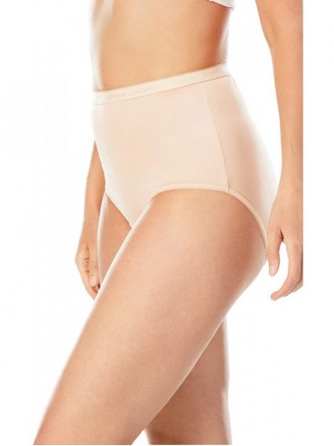Panties Women's Plus Size 10-Pack Nylon Full-Cut Brief Underwear - Red Multi Pack (0343) - C919CK76IAX $64.12