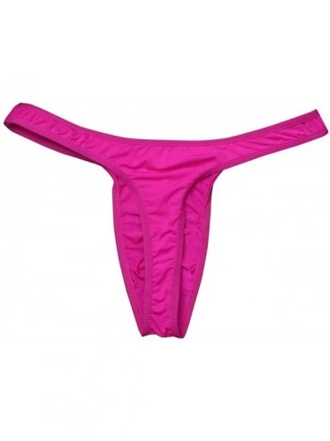 Bikinis Men's Bikini Briefs Underwear Swimwear Low Waist Comfortable Thongs - Rose - CY183MXAZLE $28.24