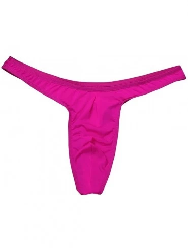 Bikinis Men's Bikini Briefs Underwear Swimwear Low Waist Comfortable Thongs - Rose - CY183MXAZLE $12.84