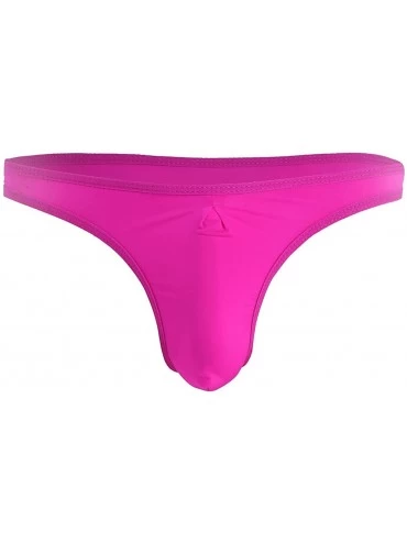 Bikinis Men's Bikini Briefs Underwear Swimwear Low Waist Comfortable Thongs - Rose - CY183MXAZLE $12.84