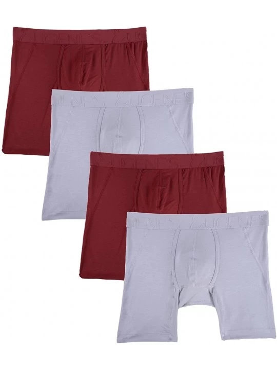 Boxer Briefs Big and Tall Modal 4 Pack Trunk - Maroonandgrey - CB180YYGR9H $25.14