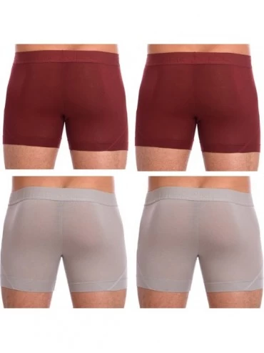 Boxer Briefs Big and Tall Modal 4 Pack Trunk - Maroonandgrey - CB180YYGR9H $25.14
