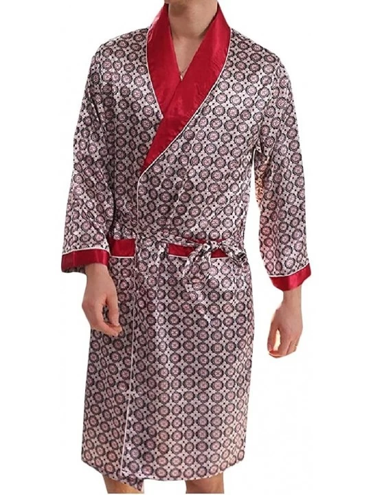 Robes Oversize Silk Long-Sleeve Summer Graffiti Print Terry Robe - 3 - CJ18Q0YYGHI $41.51