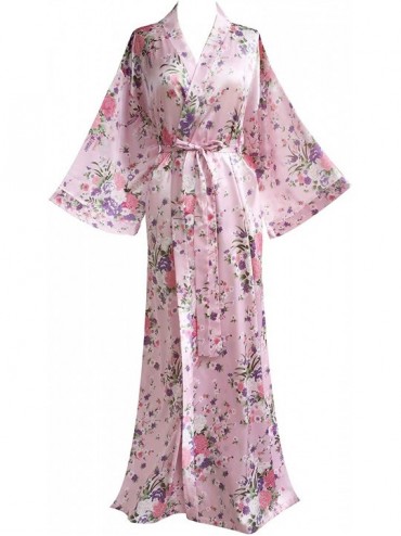 Robes Women's Long Ankle Length Robe for Women Plus Size Nightgowns - Light Pink - CW18KX37YDW $67.28