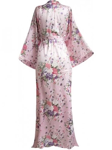 Robes Women's Long Ankle Length Robe for Women Plus Size Nightgowns - Light Pink - CW18KX37YDW $38.67