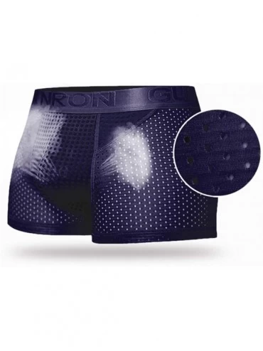 Boxer Briefs Men's Boxer Briefs Magnetic Underwear Boxershorts Mesh Therapy Health Care Comfort Shorts - Navy - C718C5C2TON $...