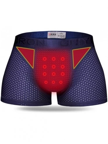 Boxer Briefs Men's Boxer Briefs Magnetic Underwear Boxershorts Mesh Therapy Health Care Comfort Shorts - Navy - C718C5C2TON $...
