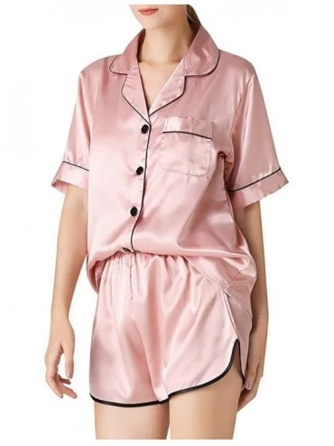 Sets Womens Pyjama Sets Simulation Button Down Short Sleeve Pocket Nightshirt Sleep Shirt Nightie Sleepwear Nightwear Sets - ...
