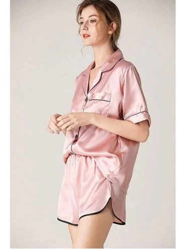 Sets Womens Pyjama Sets Simulation Button Down Short Sleeve Pocket Nightshirt Sleep Shirt Nightie Sleepwear Nightwear Sets - ...