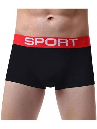 Boxer Briefs Men Breathable Boxer Briefs Comfortable and Sweat-Absorbent Bulge Pouch Underpants - Black - CW193LIU8AX $17.78