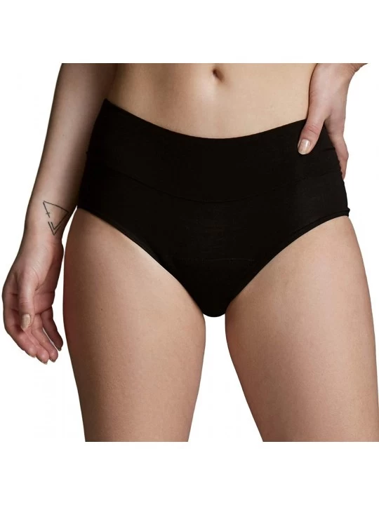Panties Absorbent/Overnight High Waist Panty Period Panties/Maternity & Postpartum Underwear - 1 X Black - CD18Y5WH7S7 $13.26
